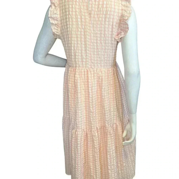 Calixta Gorg Pink Plaid Ruffle Dress Size Small .#87 - Picture 10 of 16